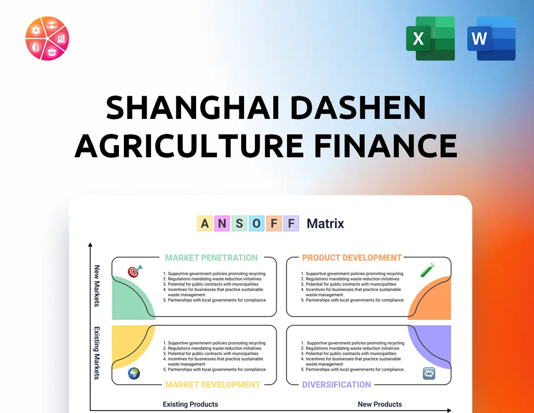 Shanghai Dashen Agriculture Finance Technology Ansoff Matrix