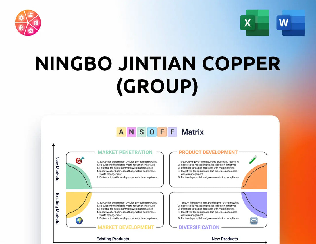 Ningbo Jintian Copper (Group) Ansoff Matrix